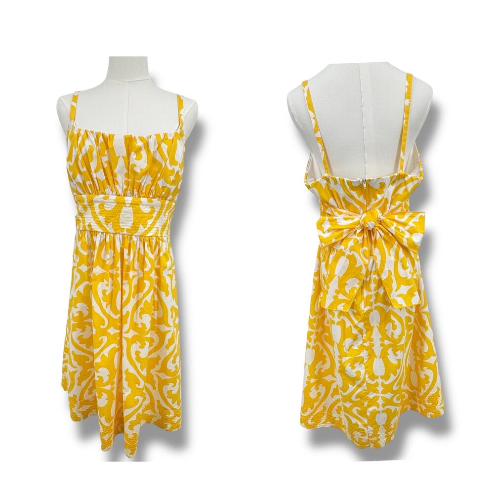 VTG Y2K Dressbarn dress size 16 empire babydoll spaghetti strap fit flare gold